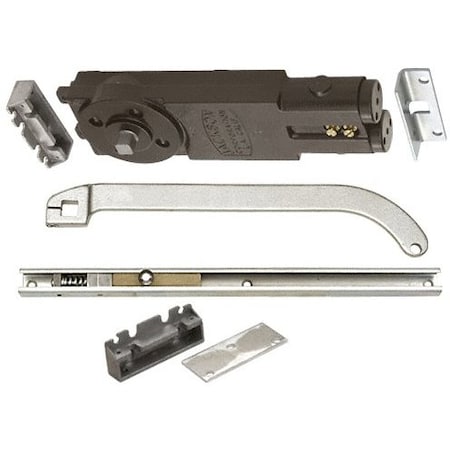 Jackson Satin Aluminum Regular Duty Spring 105DegNo Hold Open Overhead Concealed Closer W/ S Offset Slide 21201S62801